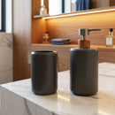 Kit Banheiro 2 Peças Lavabo Conjunto Saboneteira Dispenser e Porta Escovas Porcelana